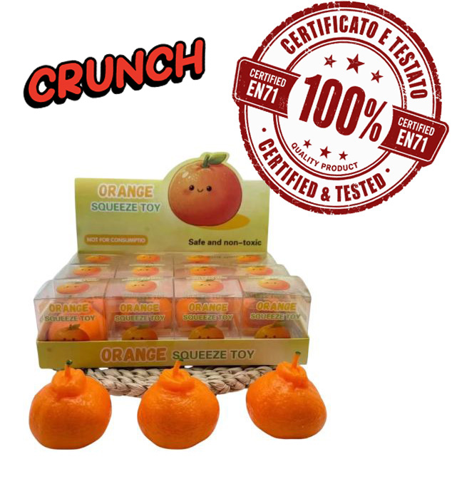 SQUISHY CRUNCH Orange 7cm In Box (7x7x7cm) In espo da 12pz…x12…x144